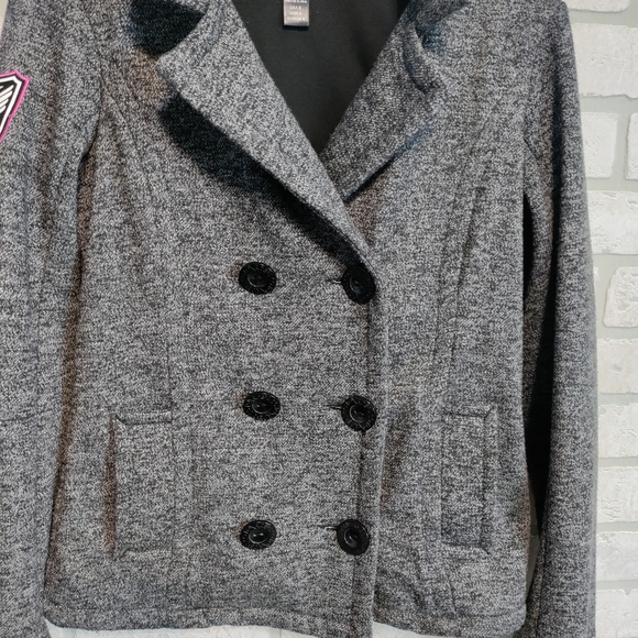 FOX RIDERS Button Up Shacket Gray/Black Teen/Juniors Size S - Picture 2 of 11